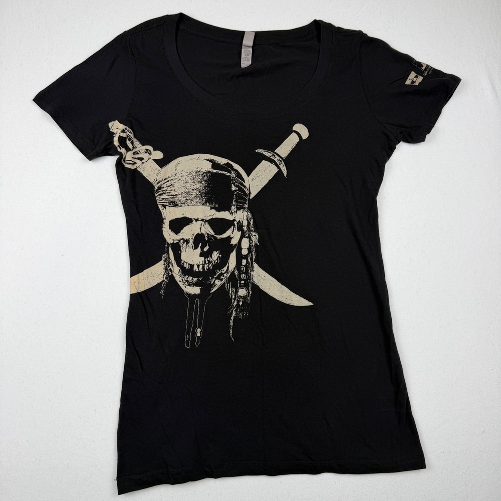 Disney Pirates of the Caribbean On Stranger Tides Skull T-Shirt Black Large